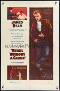 2s1154 REBEL WITHOUT A CAUSE linen 1sh 1955 Nicholas Ray, James Dean was a bad boy from a good family!