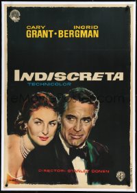 2s0767 INDISCREET linen Spanish 1958 Cary Grant & Ingrid Bergman, Donen, different Mac art, rare!