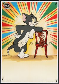 2s0774 TOM & JERRY linen Spanish 1968 great image of most classic cartoon cat & mouse!
