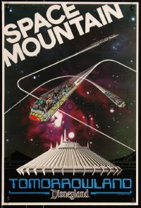 2s0434 DISNEYLAND 17x25 special poster 1977 incredible art of Space Montain at Tomorrowland, rare!