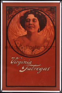 2s0612 VIRGINIA FABREGAS linen 27x42 special poster 1920s art of the Mexican Sarah Bernhardt, rare!