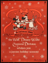 2s0437 WALT DISNEY WORLD 18x24 special poster 1981 Mickey, Minnie & Pluto for costume dept, rare!