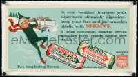 2s0597 WRIGLEY'S GUM linen 11x21 advertising poster 1920s increase your enjoyment in cold weather!