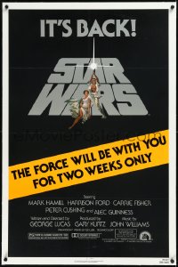 2s1194 STAR WARS linen NSS style 1sh R1981 George Lucas, The Force Will Be With You For 2 Weeks Only!