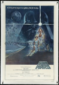2s1200 STAR WARS linen third printing 1sh 1977 A New Hope, George Lucas classic epic, Tom Jung art!