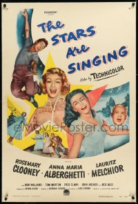 2s1202 STARS ARE SINGING linen 1sh 1953 Rosemary Clooney & illegal Polish alien Anna Maria Alberghetti!