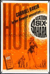 2s1204 STATION SIX-SAHARA linen teaser 1sh 1962 sexy Carroll Baker's newest sensation, ultra rare!