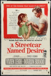 2s0443 STREETCAR NAMED DESIRE 1sh 1951 c/u of Marlon Brando & Vivien Leigh, Elia Kazan classic!