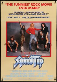 2s1223 THIS IS SPINAL TAP linen 1sh 1984 Rob Reiner rock & roll mockumentary, great band portrait!