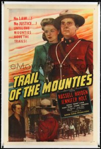 2s1233 TRAIL OF THE MOUNTIES linen 1sh 1947 James Oliver Curwood, Russell Hayden, Jennifer Holt!