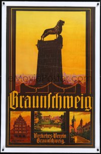 2s0633 BRAUNSCHWEIG linen 25x39 German travel poster 1930s Wilhelms art of Brunswick landmarks!