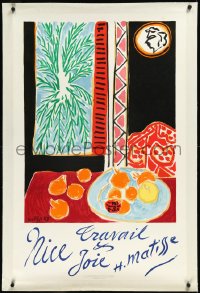 2s0644 NICE TRAVAIL ET JOIE linen 26x39 French travel poster 1947 great Henri Matisse art, rare!