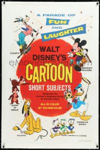 2s1247 WALT DISNEY'S CARTOON SHORT SUBJECTS linen 1sh 1965 Goofy, Mickey, Donald, Pluto, Chip & Dale!