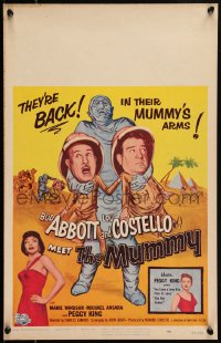2s0093 ABBOTT & COSTELLO MEET THE MUMMY WC 1955 Bud & Lou back in their mummy's arms, Marie Windsor!