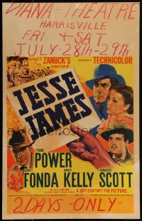 2s0101 JESSE JAMES WC 1939 Tyrone Power as the famous outlaw, Henry Fonda as Frank, Randolph Scott!