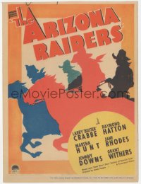 2s0133 ARIZONA RAIDERS mini WC 1936 Buster Crabbe, Zane Grey, cool silhouette art, ultra rare!