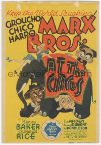 2s0134 AT THE CIRCUS mini WC 1990s wonderful Al Hirschfeld art of the Marx Brothers, ultra rare!