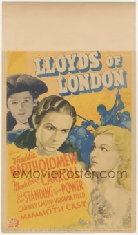 2s0136 LLOYDS OF LONDON mini WC 1936 Freddie Bartholomew, Madeleine Carroll & Tyrone Power, rare!
