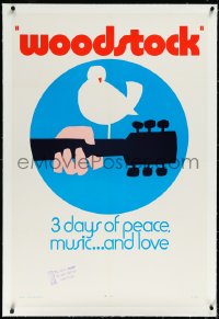 2s1262 WOODSTOCK linen style C 1sh 1970 classic rock & roll concert, great Arnold Skolnick artwork!