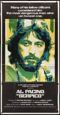2t0727 SERPICO int'l 3sh 1974 cool close up image of Al Pacino, Sidney Lumet crime classic!