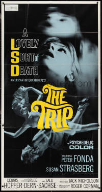 2t0730 TRIP 3sh 1967 AIP, written by Jack Nicholson, LSD, wild sexy psychedelic drug image, rare!