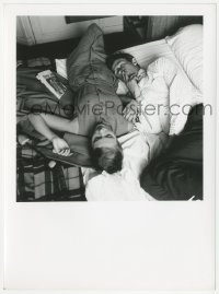 2t1856 A BOUT DE SOUFFLE candid French 7x9.5 still 1961 Jean Seberg & Jean-Paul Belmondo in bed!