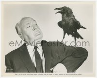 2t1866 BIRDS candid 8x10 still 1963 great image of director Alfred Hitchcock with bird on shoulder!