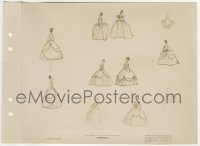 2t1872 CINDERELLA 8x11 key book still 1950 Disney, full-length sketches in nine different ball gowns!