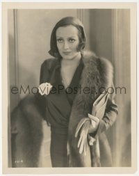 2t1874 DANCE FOOLS DANCE 8x10.25 still 1931 wonderful portrait of pretty Joan Crawford wearing fur!