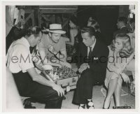 2t1875 DEAD RECKONING candid 8.25x10 still 1947 Lizabeth Scott kibitzing Bogart at chess by Walters!