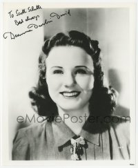 2t1654 DEANNA DURBIN signed 8x10 REPRO photo 1980s head & shoulders portrait of the pretty actress!