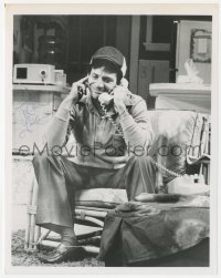 2t1694 RON LEIBMAN signed 8x10 REPRO photo 1980s great seated portrait talking on phone & smiling!
