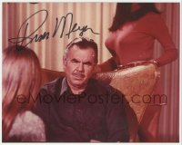 2t1695 RUSS MEYER signed color 8x10 REPRO photo 1980s close up of the director with two sexy ladies!