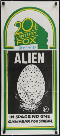 2t0640 20TH CENTURY FOX Aust daybill 1970s cool 20th Century Fox logo, hatching egg from Alien!