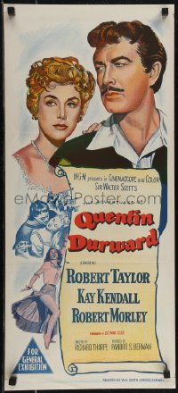 2t0641 ADVENTURES OF QUENTIN DURWARD Aust daybill 1955 art of Robert Taylor & Kay Kendall!