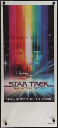 2t0663 STAR TREK Aust daybill 1979 art of William Shatner & Leonard Nimoy by Bob Peak, no credits!
