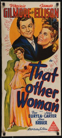 2t0667 THAT OTHER WOMAN Aust daybill 1942 James Ellison is torn between Virginia Gilmore & Janis Carter!
