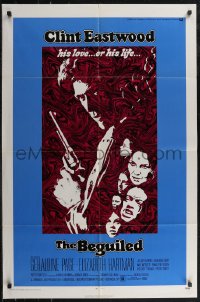 2t0993 BEGUILED 1sh 1971 cool psychedelic art of Clint Eastwood & Geraldine Page, Don Siegel