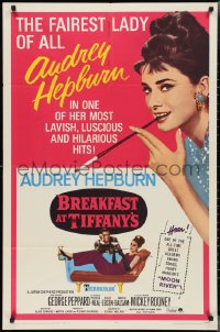 2t1009 BREAKFAST AT TIFFANY'S 1sh R1965 luscious Audrey Hepburn is the Fairest Lady of all!