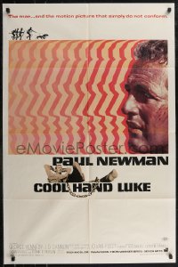 2t1022 COOL HAND LUKE 1sh 1967 prisoner Paul Newman refuses to conform, cool art by James Bama!