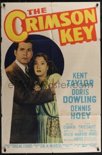 2t1025 CRIMSON KEY 1sh 1947 Eugene Forde directed, Kent Taylor & Doris Dowling in peril!