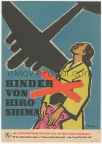 2t0516 CHILDREN OF HIROSHIMA East German 8x11 1952 different art by Siegfried Ebert, very rare!