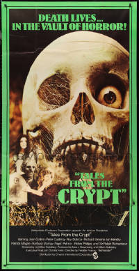 2t0733 TALES FROM THE CRYPT English 3sh 1972 Peter Cushing, Joan Collins, E.C., huge skull image!