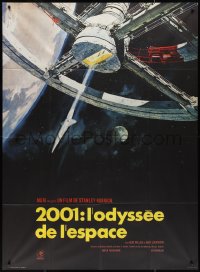 2t0163 2001: A SPACE ODYSSEY French 1p R1970s Stanley Kubrick, Bob McCall art of space wheel!