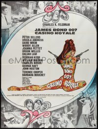 2t0180 CASINO ROYALE French 1p 1967 Bond spy spoof, sexy psychedelic Kerfyser art + photo montage!