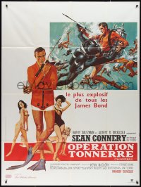 2t0259 THUNDERBALL French 1p R1980s art of Sean Connery as James Bond 007 by McGinnis and McCarthy!