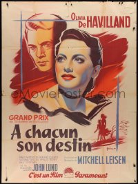 2t0260 TO EACH HIS OWN French 1p 1947 different art of Olivia de Havilland by Grinsson, ultra rare!