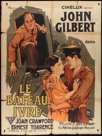 2t0265 TWELVE MILES OUT French 1p 1927 John Gilbert & young Joan Crawford by Armengol, ultra rare!