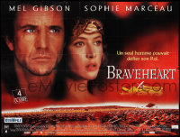 2t0142 BRAVEHEART French 8p 1995 Mel Gibson in the Scottish Rebellion, Sophie Marceau, ultra rare!