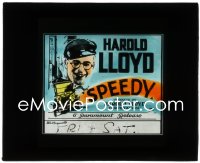 2t1635 SPEEDY glass slide 1928 speed demon Harold Lloyd driving taxicab in New York City!